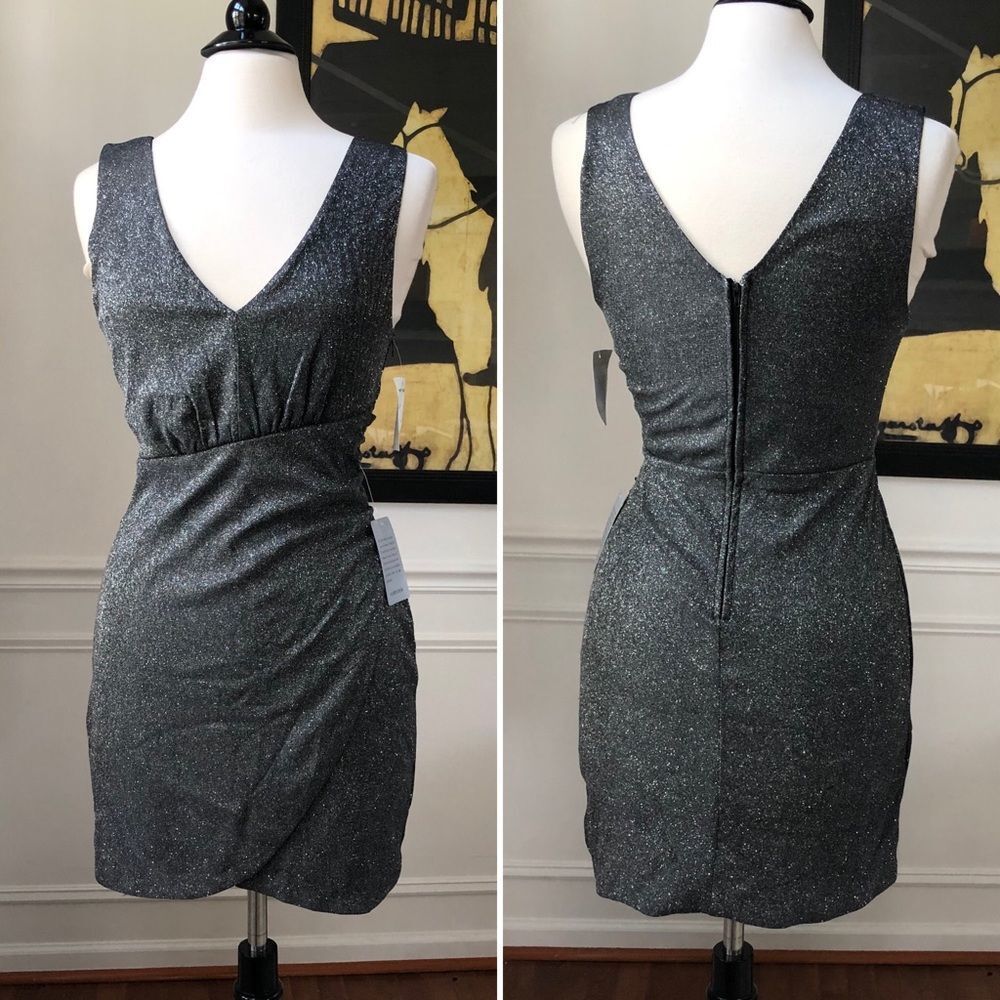 Max & Ash Dress Black Silver Glitter NWT M L